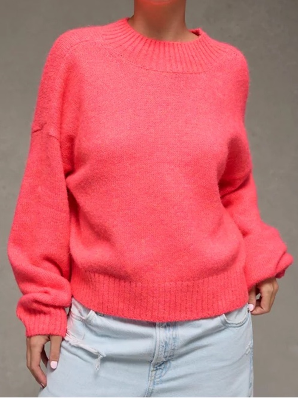 NWT American Eagle | Snow Stopper Red Mock Neck Pullover Red Knit Sweater XL